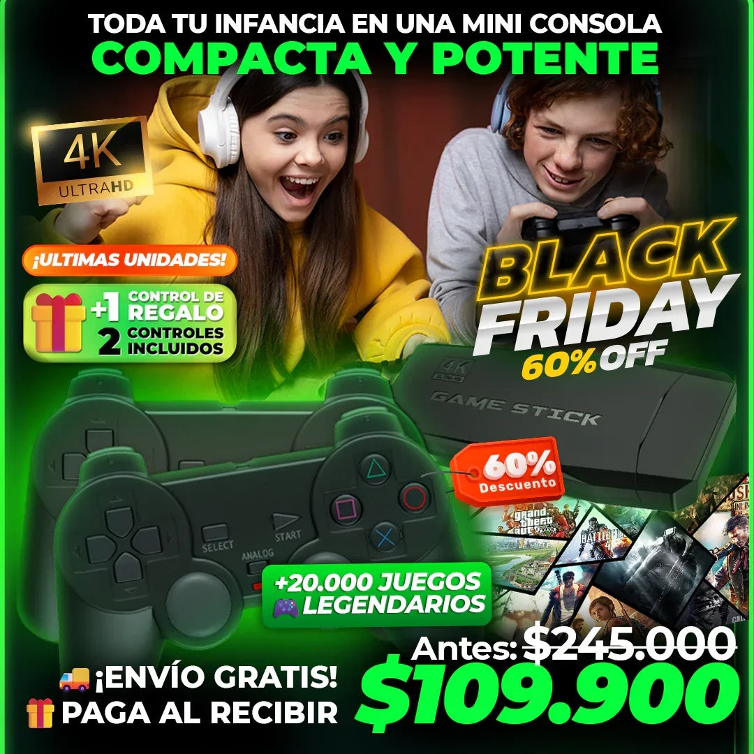 Consola PS4 Game Stick 4K  l +20.000 JUEGOS