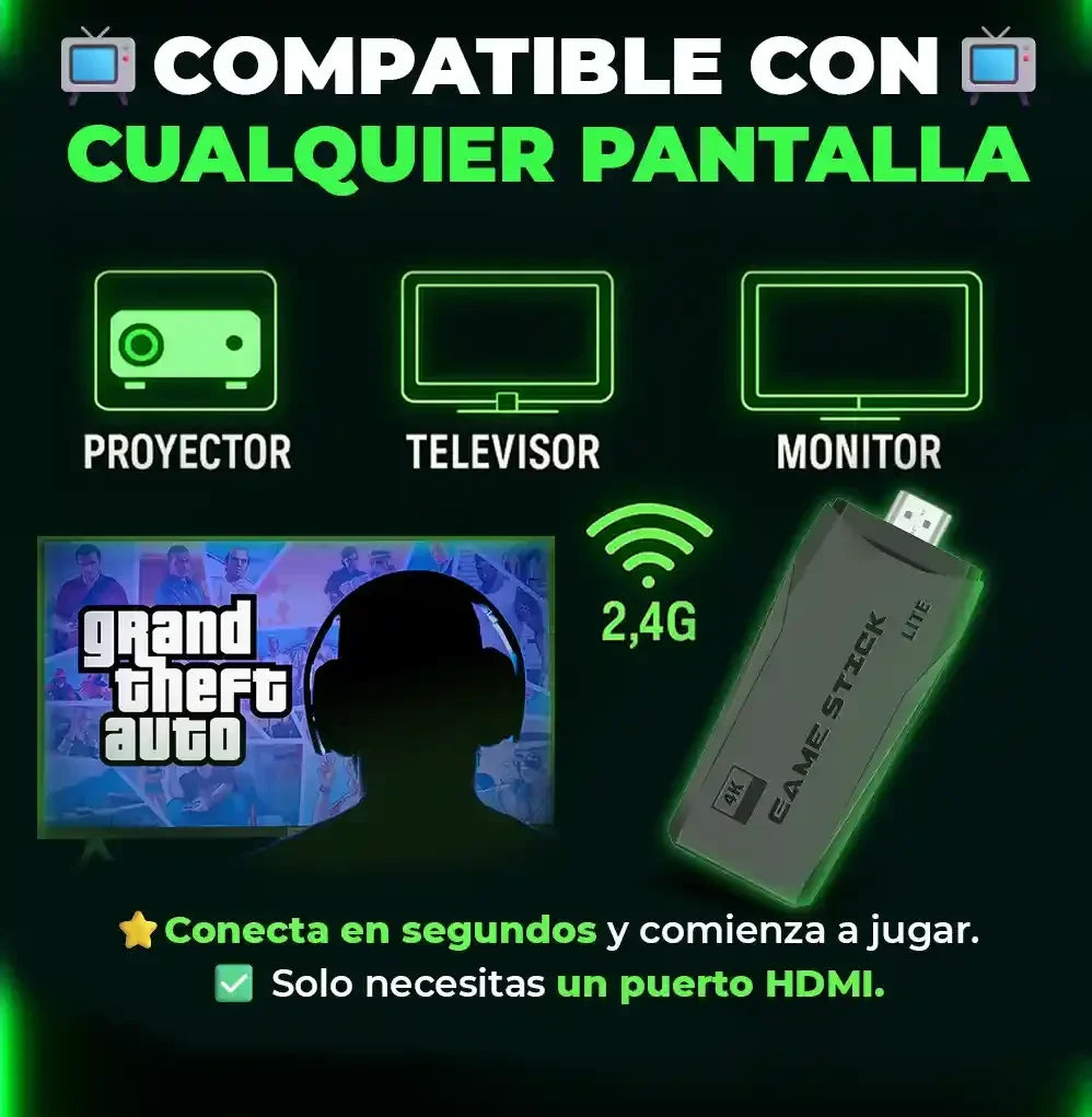 Consola PS4 Game Stick 4K  l +20.000 JUEGOS